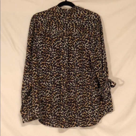 NWOT Roz&Ali Leopard Print Convertible Sleeve Top - Picture 6 of 6